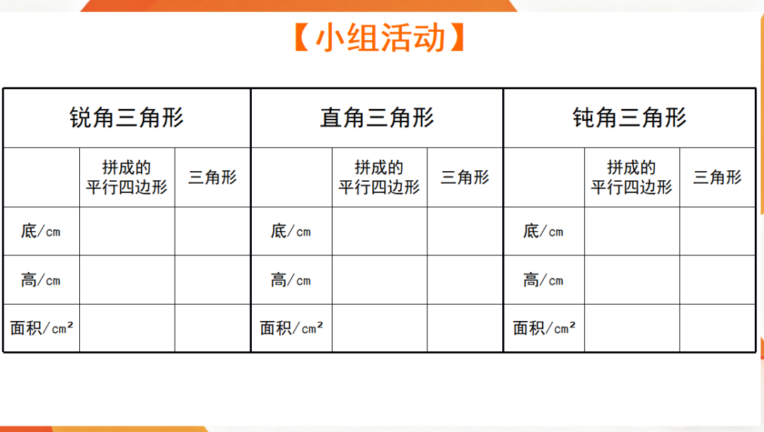 三角形面积教学简案_三角形面积教案设计_三角形面积的教学活动设计
