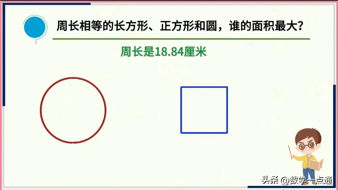 周长相等长方形正方形圆面积比较_大长方形的周长是_数学实验方法比较周长相等图形面积大小